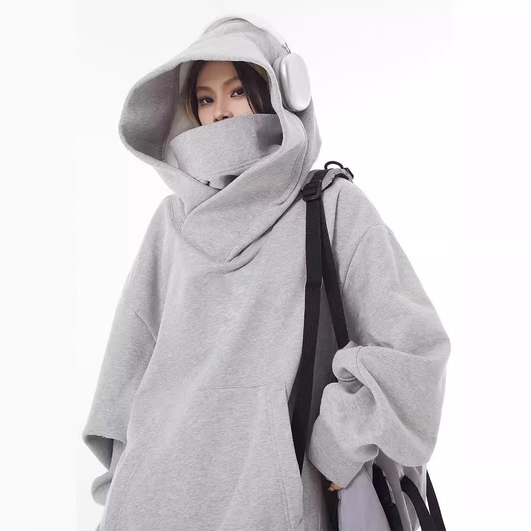 Women's High Collar Fleece Lined Hoodie