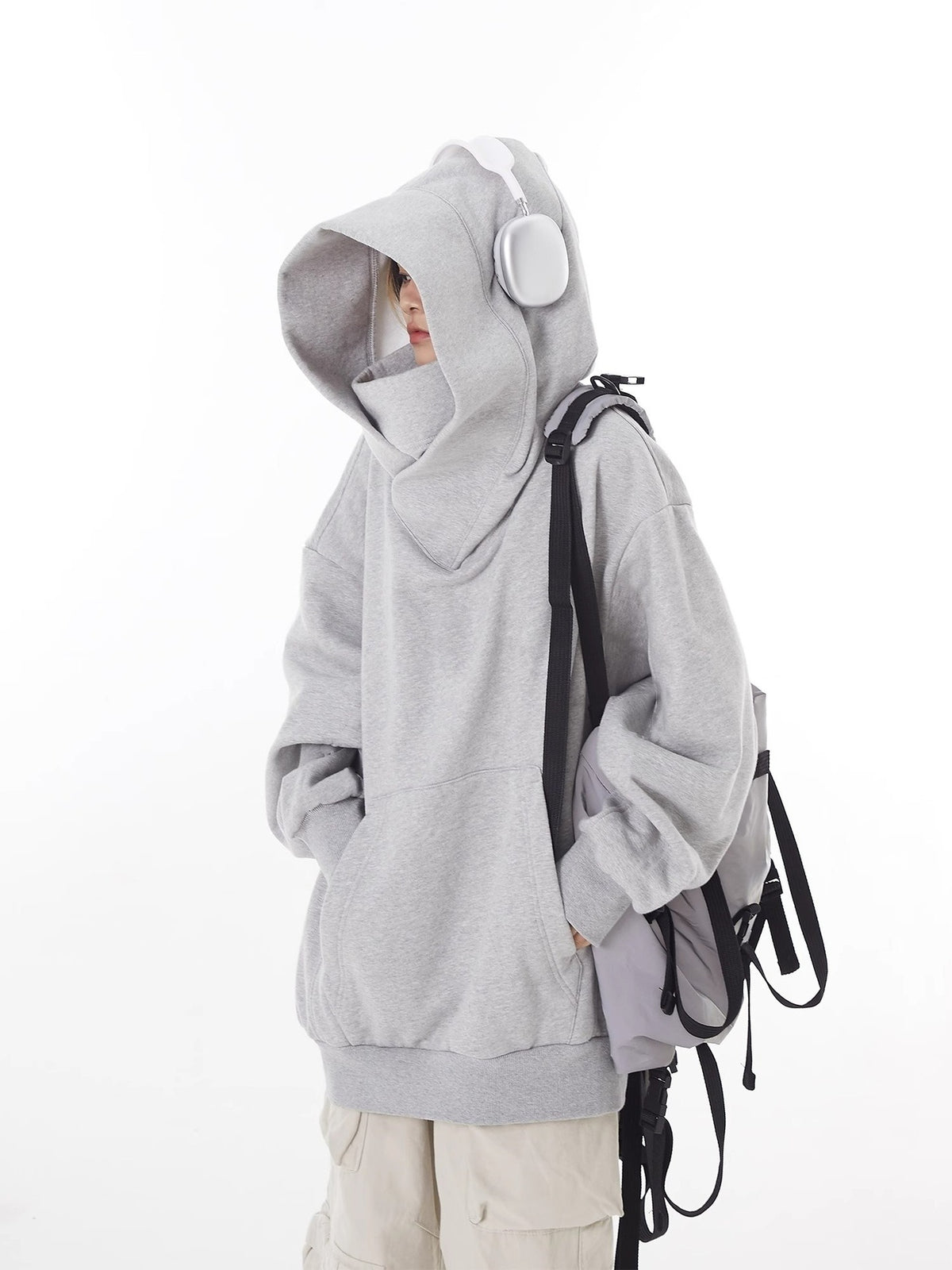 Women's High Collar Fleece Lined Hoodie