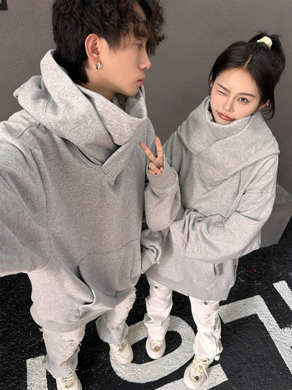 Women's High Collar Fleece Lined Hoodie