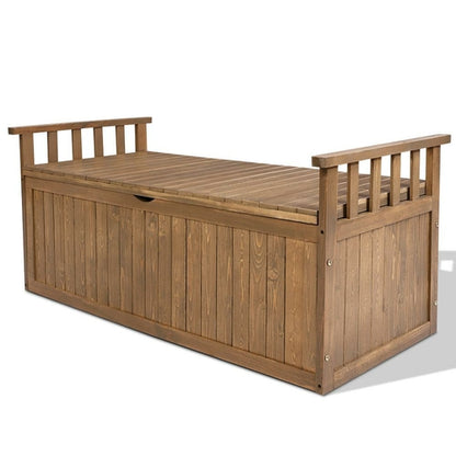Gardeon Outdoor Storage Bench Box 129cm Wooden Garden Toy Chest Sheds