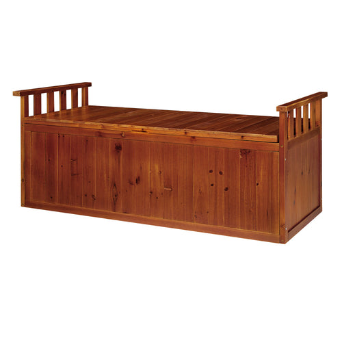 Gardeon Outdoor Storage Bench Box 129cm Wooden Garden Toy Chest Sheds